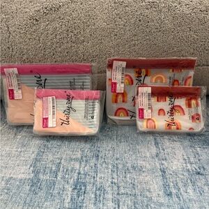 Thirty-One Reusable Snack Rainbow and Stripe Pouch Collection